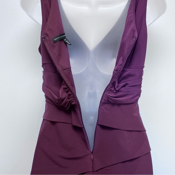 WHBM Instantly Slimming Twist-Detail Sheath Dress Purple Size 4P Petite - Picture 8 of 14